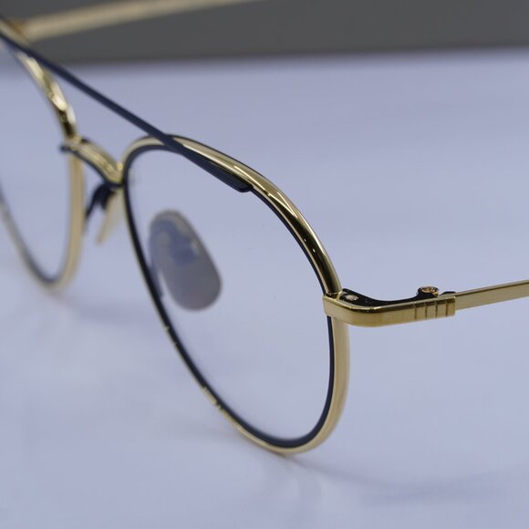 Thom Browne TB109-CGLDNVY53 Aviator Eyeglasses 53mm – Gold/Navy - Picture 4 of 9